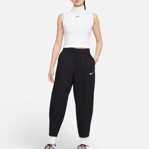 Nike Black Women's Jogger Track Pants with White Swoosh Style #DD5975-010